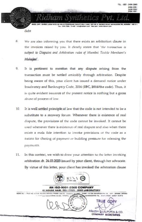 Application u/s. 9 of IBC not rejectable as undisputed significant ...