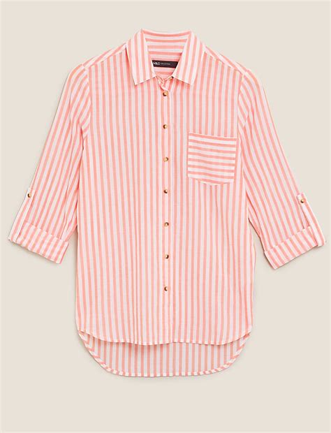 Buy Pure Cotton Striped Relaxed Shirt at Marks & Spencer