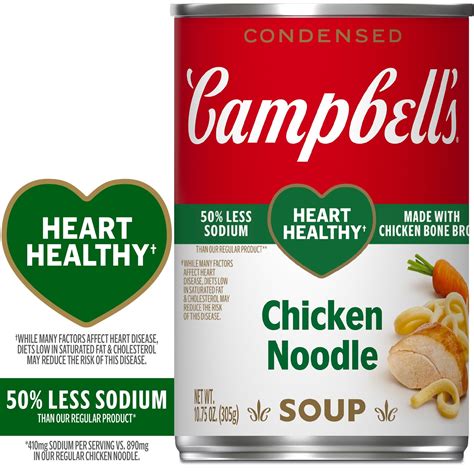 Campbell's Heart Healthy Chicken Noodle Soup (1 Can) - Walmart.com