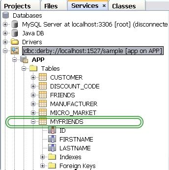 NetBeans Java DB 的图像结果