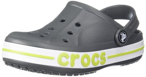 Buy Crocs Unisex-Child Bayaband Clog Slate Grey/Lime Punch Clog - 5-5.5 ...