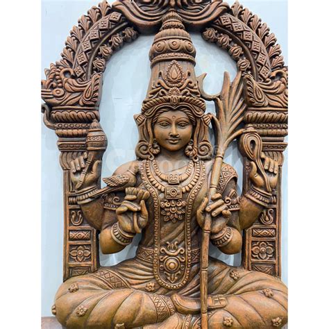 4X2.5 Feet Goddess Kamakshi Devi 3D Relief Mural Wall Art | Unframed M
