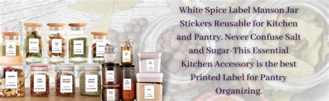 CVANU 192pcs Spice White Label Jar Sticker Self-Adhesive Vinyl ...