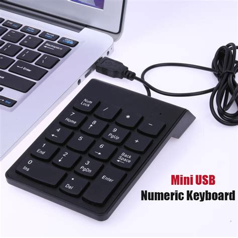 Mini Wired USB Numeric Keyboard Numpad 18 Keys Digital Keypad for PC ...