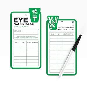 Eye Wash Station Inspection Tags 25 Pack - Plastic Yearly Monthly ...