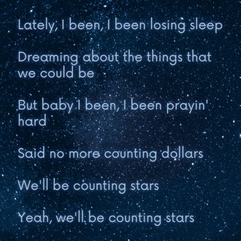 Counting Stars Lyrics 的图像结果