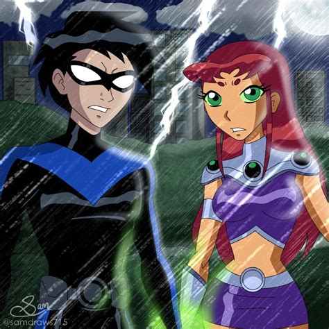 Adult Robin/Nightwing and Starfire fanart by samdraws715 : r/teentitans