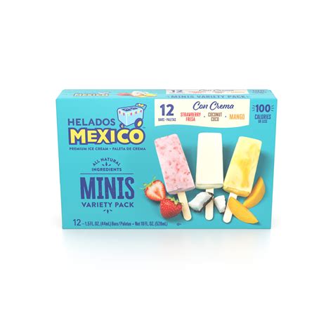 Buy Helados Mexico Mini Cream Paletas, Variety Pack, 12 Ct Online at ...