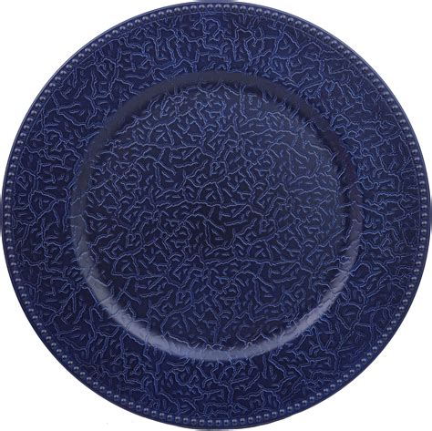 Amazon.com | SforGUVA Navy Blue Charger Plates with Beaded Rims, Set of ...