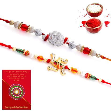 Buy SJC Rakshabandhan Ethnic Handcrafted Fancy Rakhi Pair Gift at Amazon.in
