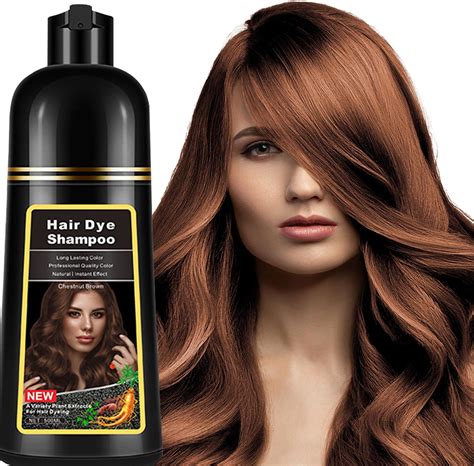 Amazon.com : Chestnut Brown Hair Dye Shampoo 3 in 1, Instant Brown Hair ...