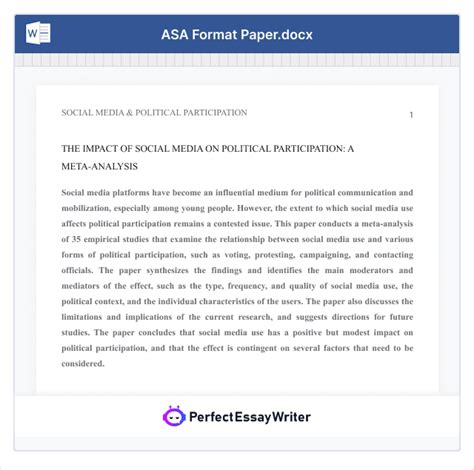 Image result for Asa Format Example Paper