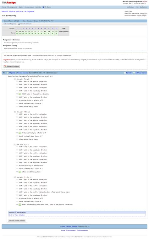 11.1 – Webassign Answers