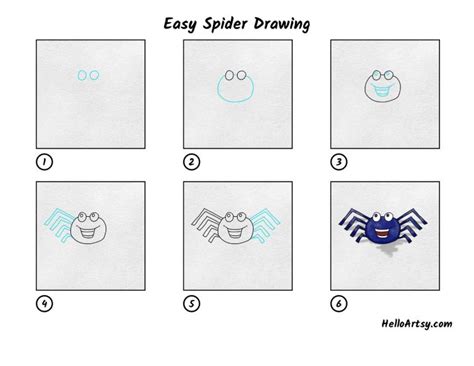 Easy Spider Drawing - HelloArtsy