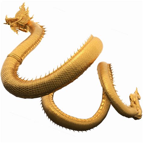 Gold Naga Dragon Rigged for Cinema 4D 3D | 3D Molier International