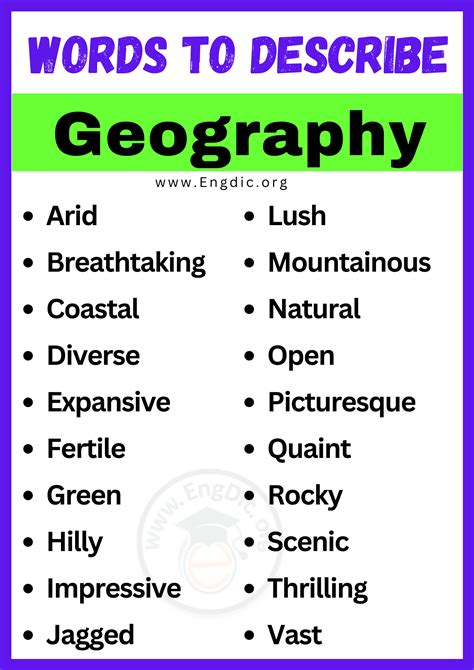 20+ Best Words to Describe Geography, Adjectives for Geography - EngDic