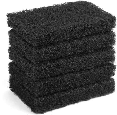 Amazon.com: Heavy Duty Nylon Scour Pads Replacement Scrubber, Black 5 ...