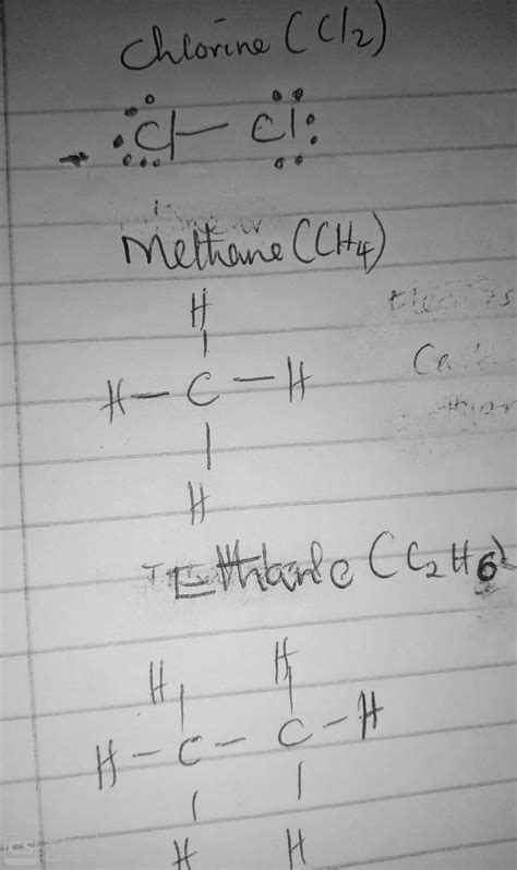 [Solved] Draw the Lewis Dot Structure of Cl 2 , methane and ethane. Label... | Course Hero
