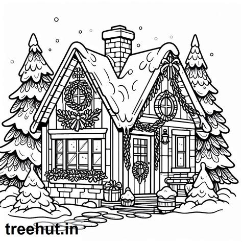 Christmas House Coloring Pages