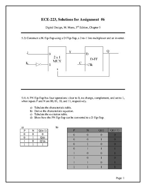 Assignment 6 solution 3rd edition - ECE-223, Solutions for Assignment ...