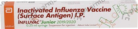 Influvac Junior 0.25 ML Suspension For Vaccine (0.25): Uses, Side ...