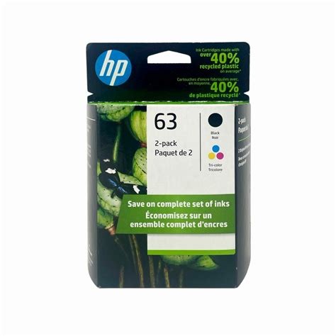 HP 63 ink of 2 Pack | Black Tri-Color Original Ink Cartridges