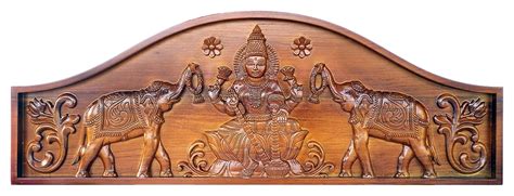 Velman Teak Wood Carved Gajalakshmi IV056 : Amazon.in: Home & Kitchen