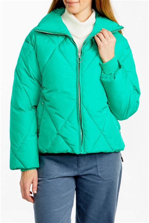 Women's Crop Puffer Jacket in Green