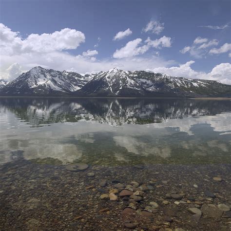 Download wallpaper 3415x3415 mountains, reflection, lake, bottom ...