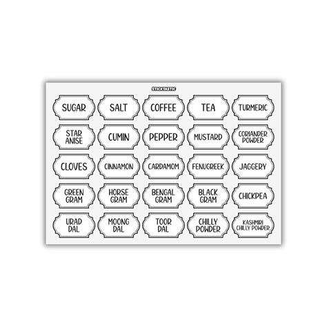 STICKTASTIC - Spice Names Printed Jar Labels | Vinyl Stickers ...