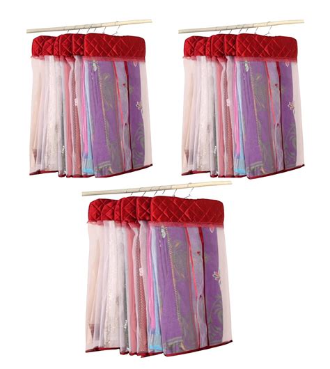 atorakushon® Satin 18 Piece Net Hanging Saree Cover Garments Wedding ...