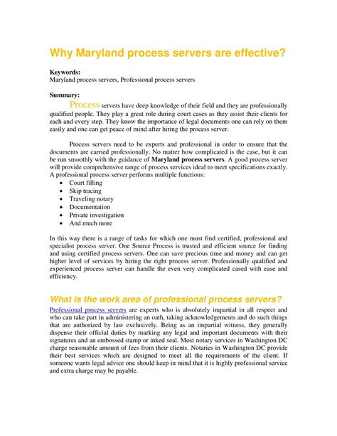 PPT - Why Maryland process servers are effective? PowerPoint ...