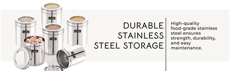 Buy NATULIX 1 Kg Stainless Steel Containers for kitchen with See ...