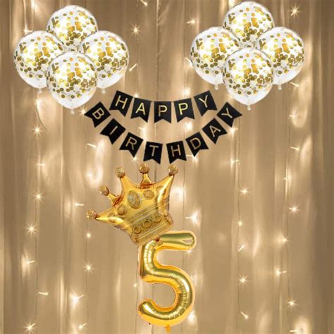 Fi - Flick In 24 Pcs 5Th Birthday Decoration Girls Led Light Fifth ...