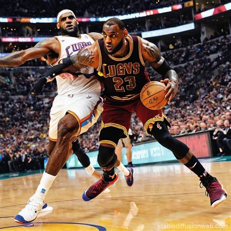 Lebron James Playing Basketball | Stable Diffusion Online