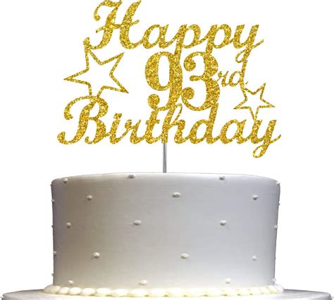 93 Birthday Cake Topper Gold Glitter, Party India | Ubuy