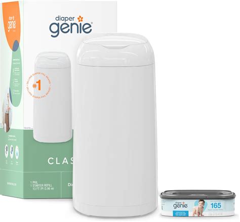 Amazon.com : Diaper Genie Classic Pail Includes 1 Starter Square Refill ...