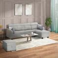 Buy Zivo Plus Cloudy Gray Fabric Sofa Set 3 Seater Sofa With Lounger ...