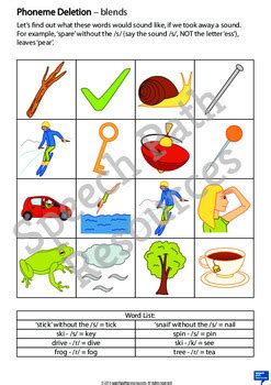 Phoneme Deletion Worksheets by SpeechPathResources | TPT