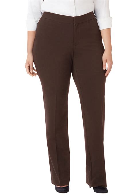 Plus Size Women's Right Fit Pant (Curvy) by Catherines in Chocolate ...