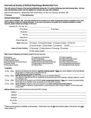 Fillable Online ispp International Society of Political Psychology ...