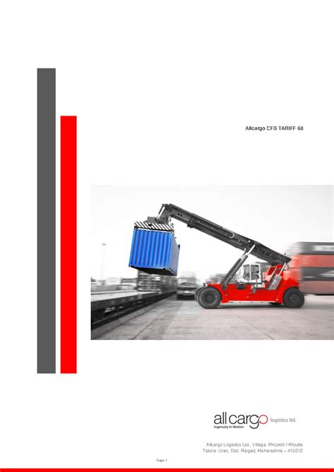 Cfs tariff- 68 - Iiiii - Allcargo CFS TARIFF 68 Allcargo Logistics Ltd ...