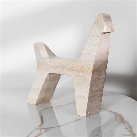 Marble Decor Artifact Saynaaz Marvel in Travertine Safari Giraffe