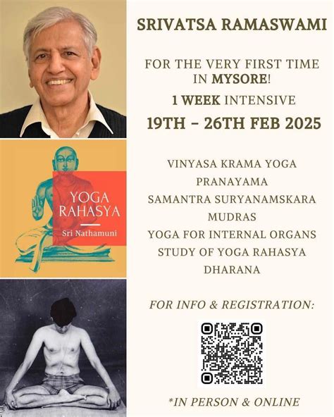 Srivatsa Ramaswami in Mysore — Tapan Yoga, Chitravana Resorts, Mysore ...