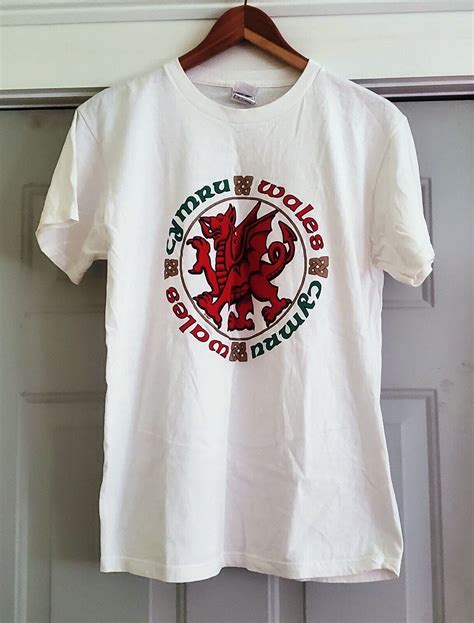 Rare Cymru Wales Welsh Dragon T-Shirt Bronze Details … - Gem