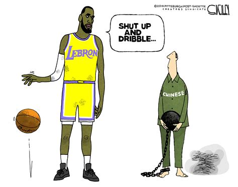 Editorial Cartoon U.S. Lebron James Shut Up And Dribble NBA China | The ...