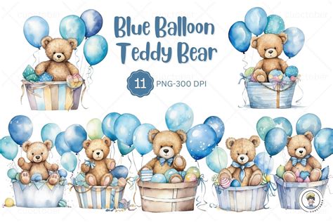 Baby Shower Teddy Bear Clip Art Watercolor Nautical Teddy Bear