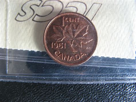 1 cent 1951 ICCS MS-65 Red RD Canada small penny copper King George VI ...