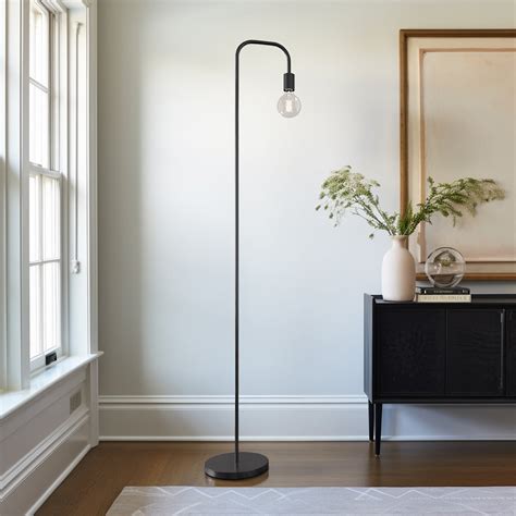 Oneach 64" Arc Floor Lamp, Modern Black Metal Standing Lamp with Foot ...