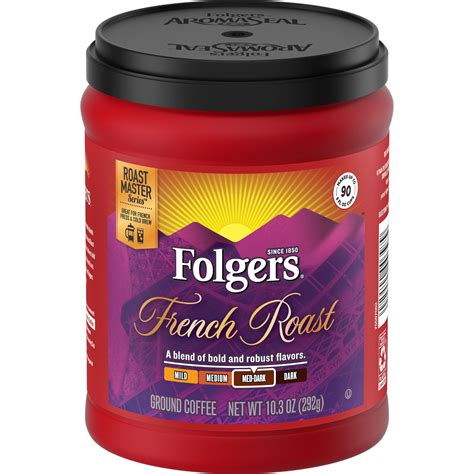 Folgers French Roast Medium-Dark Roast Ground Coffee, 10.3-Ounce ...